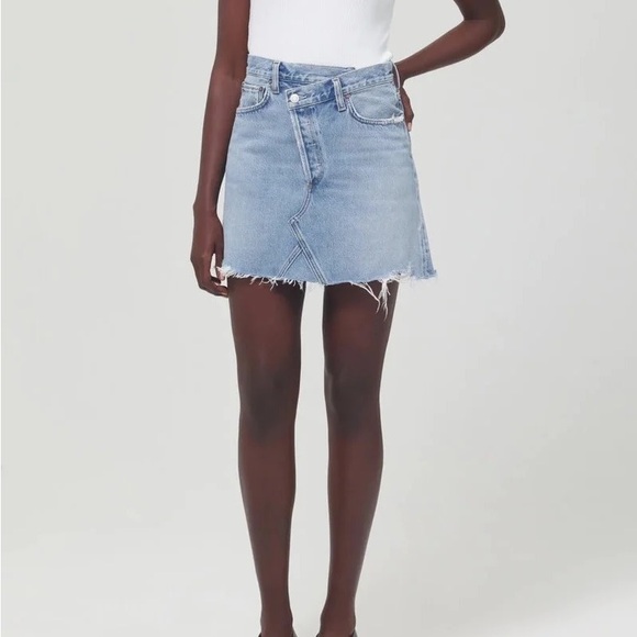 Agolde Light Blue Mini Skirt - Picture 1 of 8